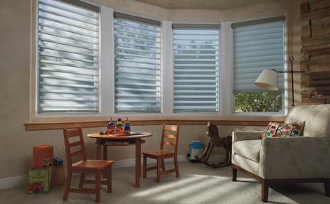 Hunter Douglas Window Treatments in Silouhette in Child's Room